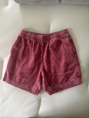 Obey Corduroy Drawstring Shorts in Rose